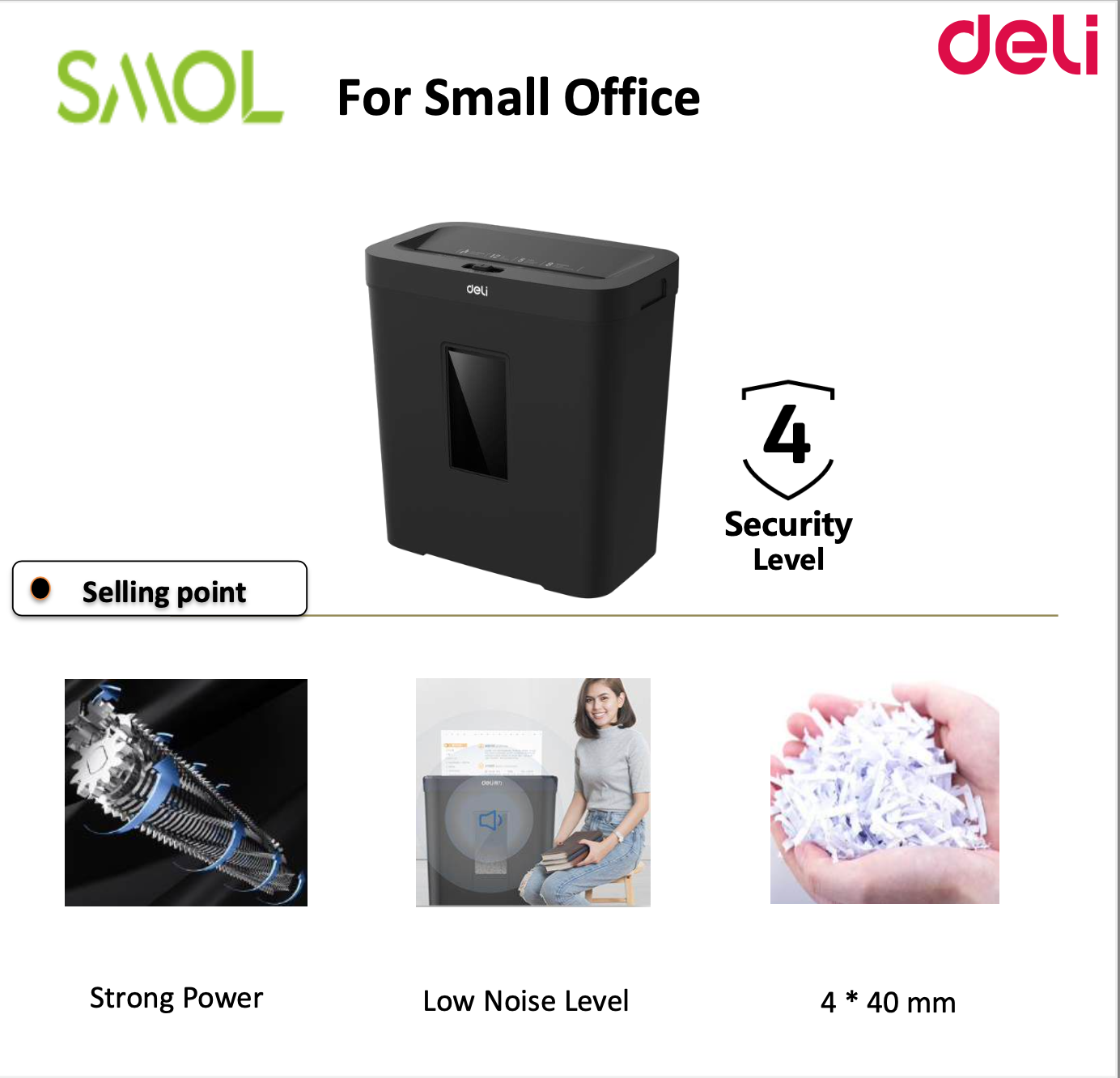 Máy huỷ tài liệu Deli ET022 0944523668