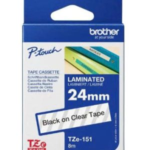 Nhãn in BROTHER TZE-151 băng tape chữ đen nền trong suốt, khổ 24mm