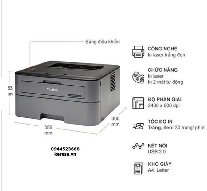 Máy in laser Brother HL-L2321D (A4 + In 2 mặt) Máy in laser Brother HL-L2321D (A4 + In 2 mặt)