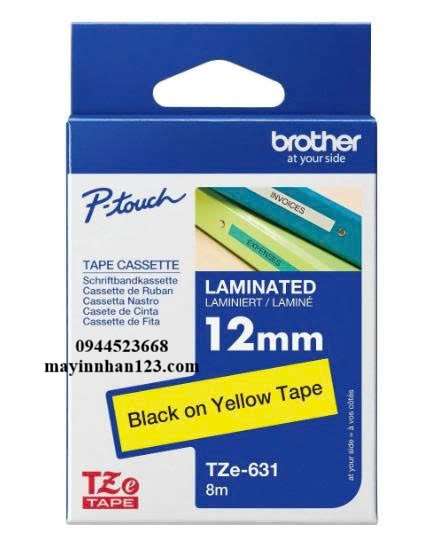 NHÃN IN TZE-631 CHỮ ĐEN NỀN VÀNG 12MM X 8M NHÃN IN TZE-631 CHỮ ĐEN NỀN VÀNG 12MM X 8M
