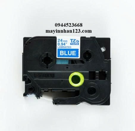 NHÃN IN TZE-555 CHỮ TRẮNG NỀN XANH DƯƠNG 24MM X 8M NHÃN IN TZE-555 CHỮ TRẮNG NỀN XANH DƯƠNG 24MM X 8M