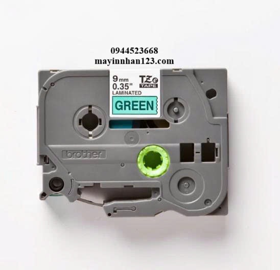 NHÃN IN TZE-721 CHỮ ĐEN NỀN XANH LÁ 9MM X 8M NHÃN IN TZE-721 CHỮ ĐEN NỀN XANH LÁ 9MM X 8M